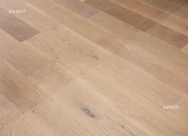 Avant et après le nettoyage du plancher