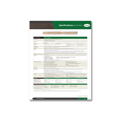 Spécifications générales